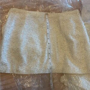 Meshki White Mini Skirt with Embellishments